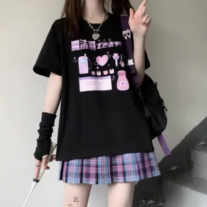 JAPANESE MAGIC PREPPY PRINT OVERSIZE T-SHIRT BY50044