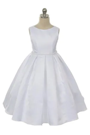 KD235 White Classic Pleated Dress ( SIZES 2-14 years)