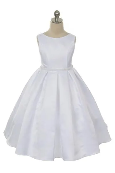 KD235 White Classic Pleated Dress ( SIZES 2-14 years)