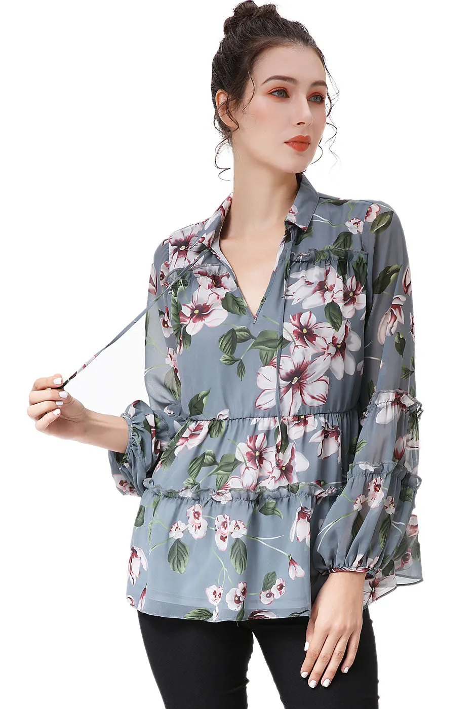 Kimi   Kai Women's "Rachel" Peasant Blouse