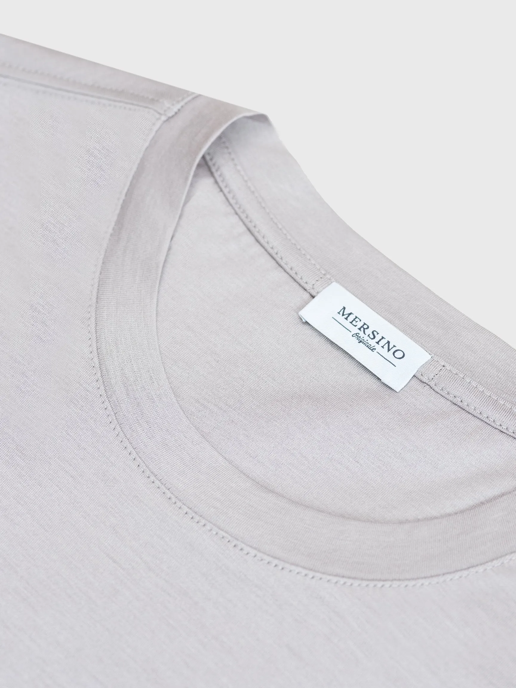 LIGHT GREY SOFT MERCERIZED COTTON T-SHIRT
