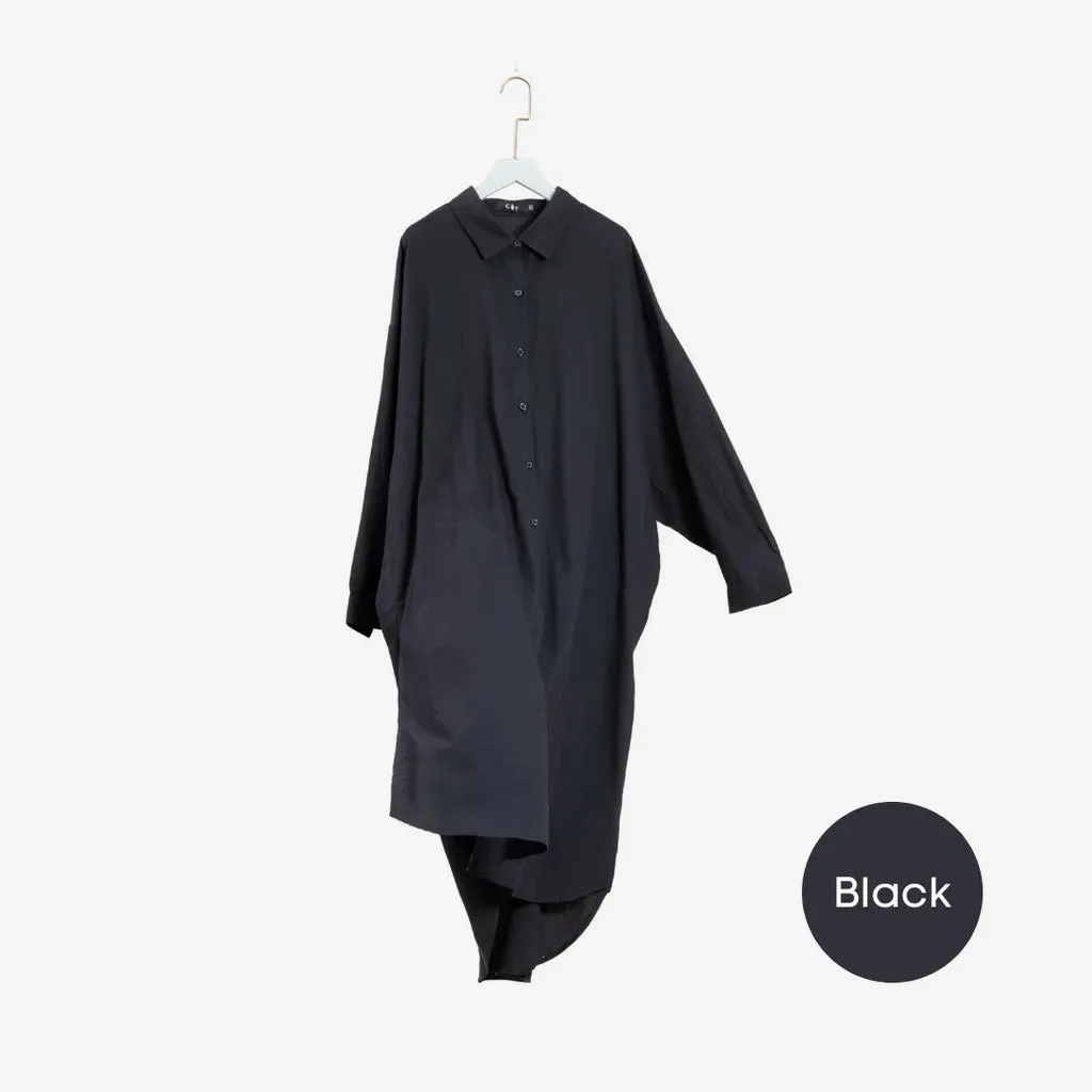 Longline Oversized Cotton Shirt Dress - Festive Series
