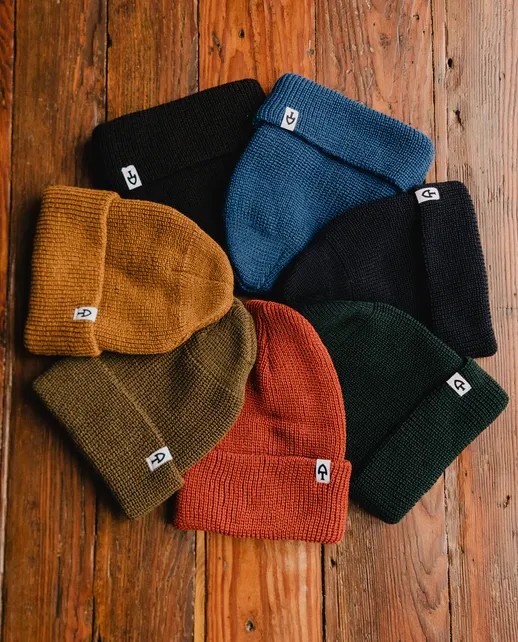 MERINO CARDIGAN Stitch Beanie Indigo