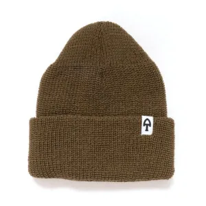 MERINO CARDIGAN Stitch Beanie Olive Green