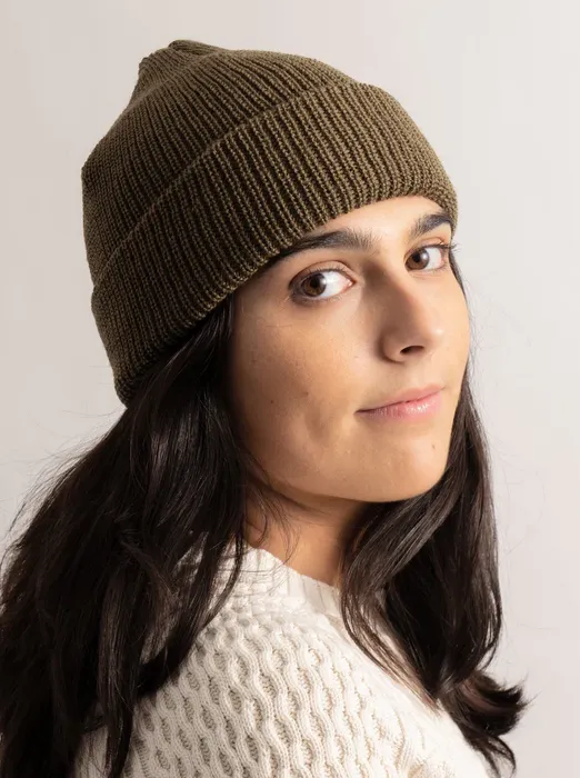 MERINO CARDIGAN Stitch Beanie Rust