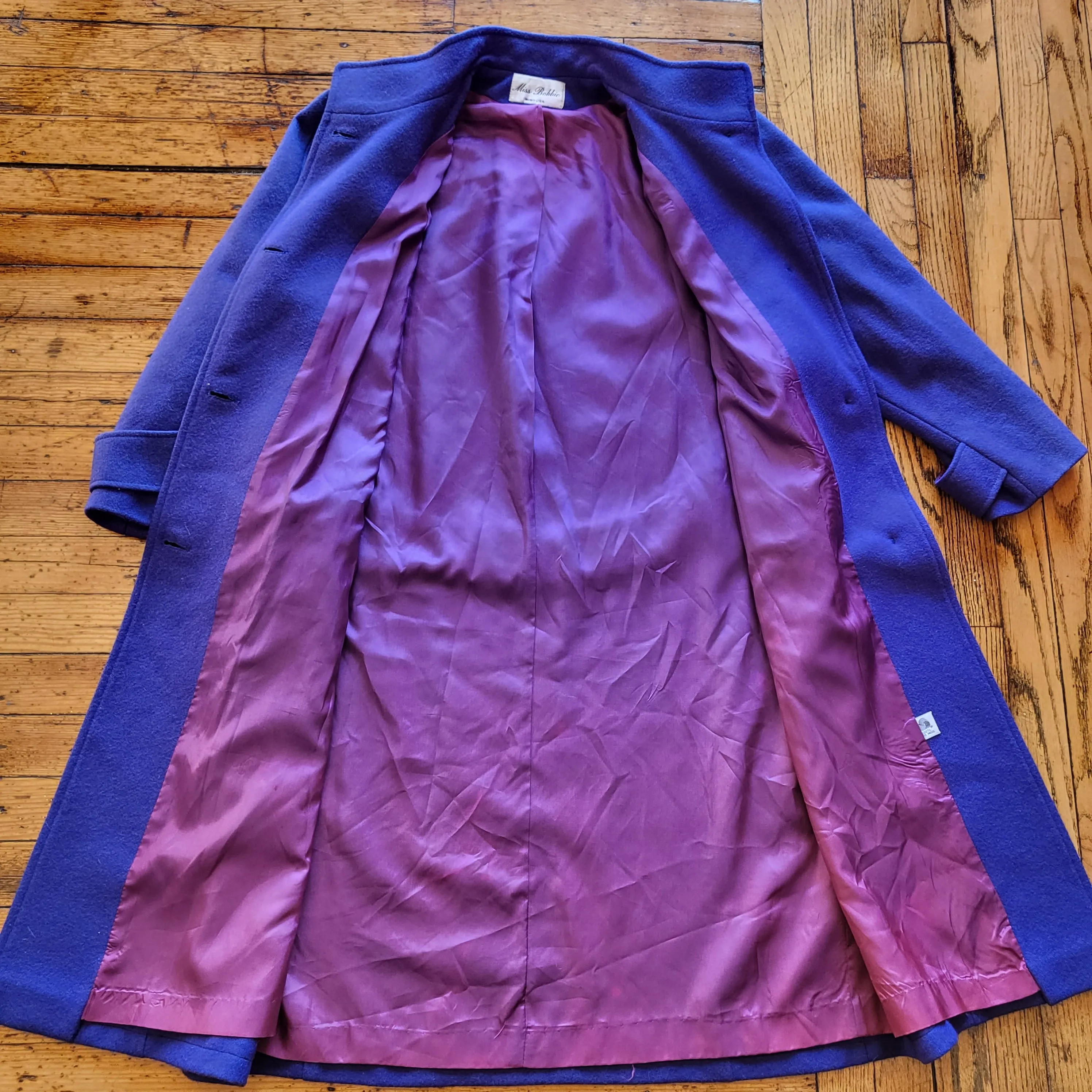 Miss Bobbie Vintage 1960s Wool Coat Blue