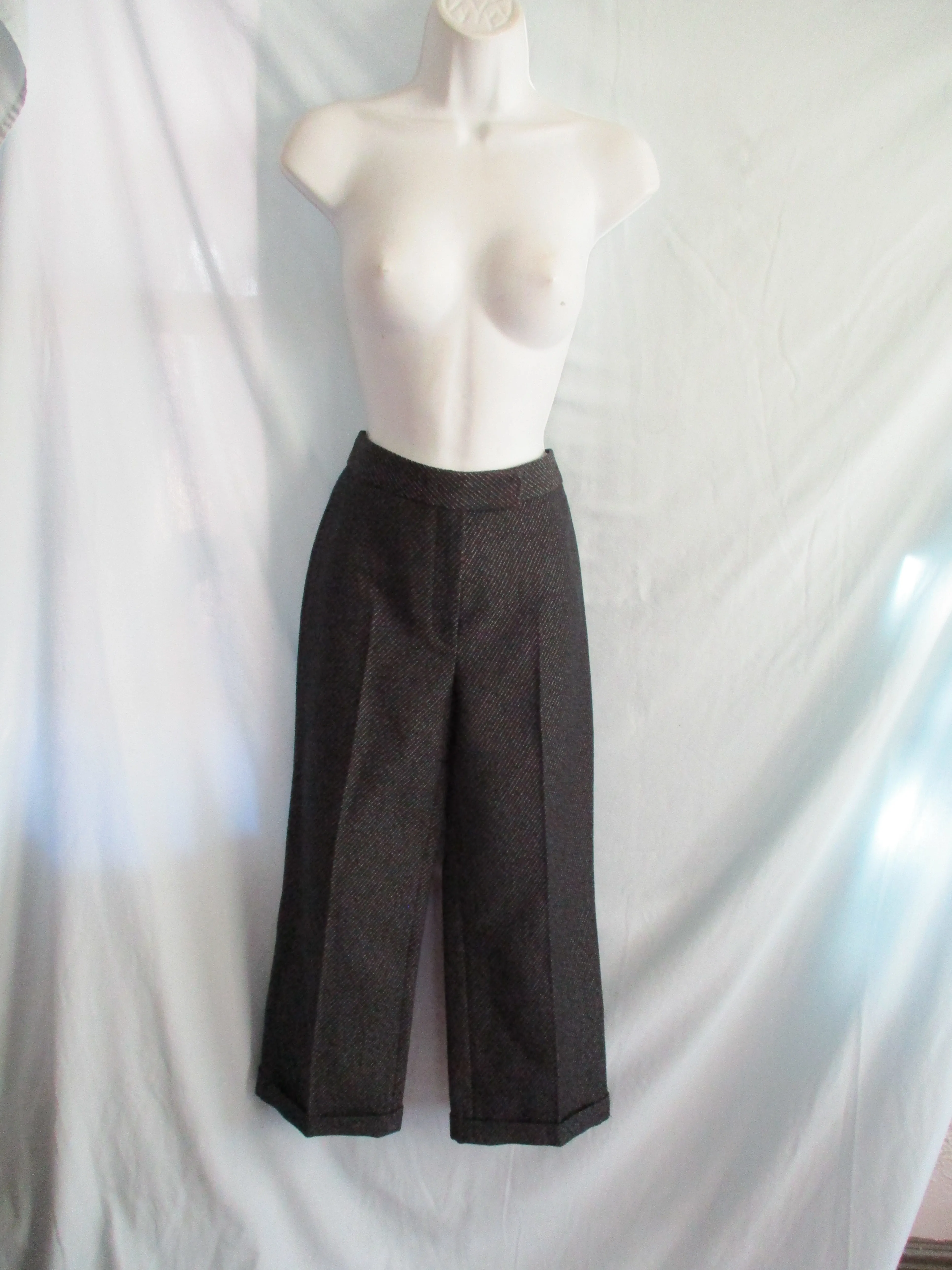 NWT NEW CHRISTIAN DIOR PARIS PANTALON NOIR Wool Pants Trouser 36 BLACK