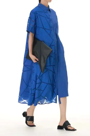 Oversized Blue Shirt Dress