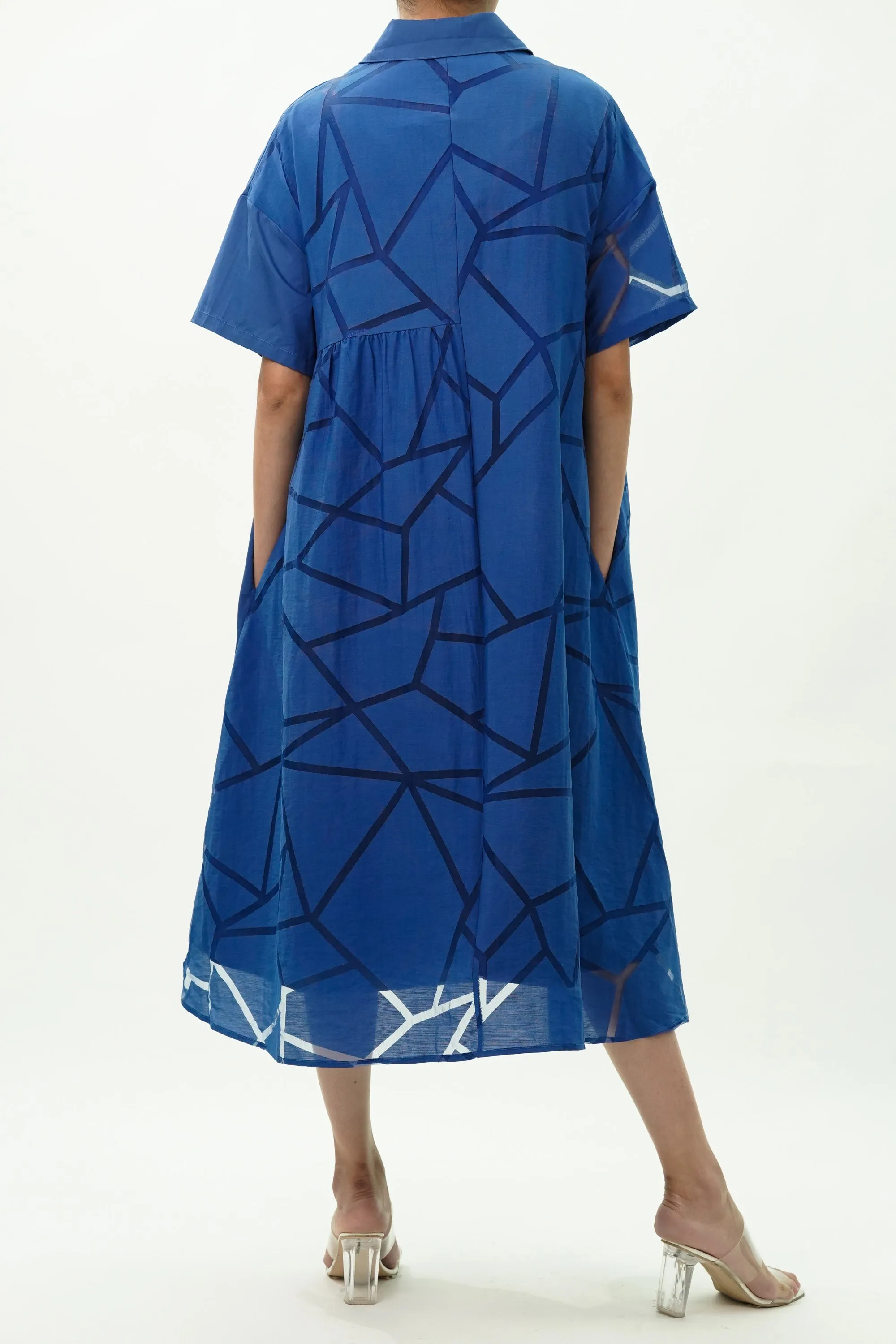 Oversized Blue Shirt Dress