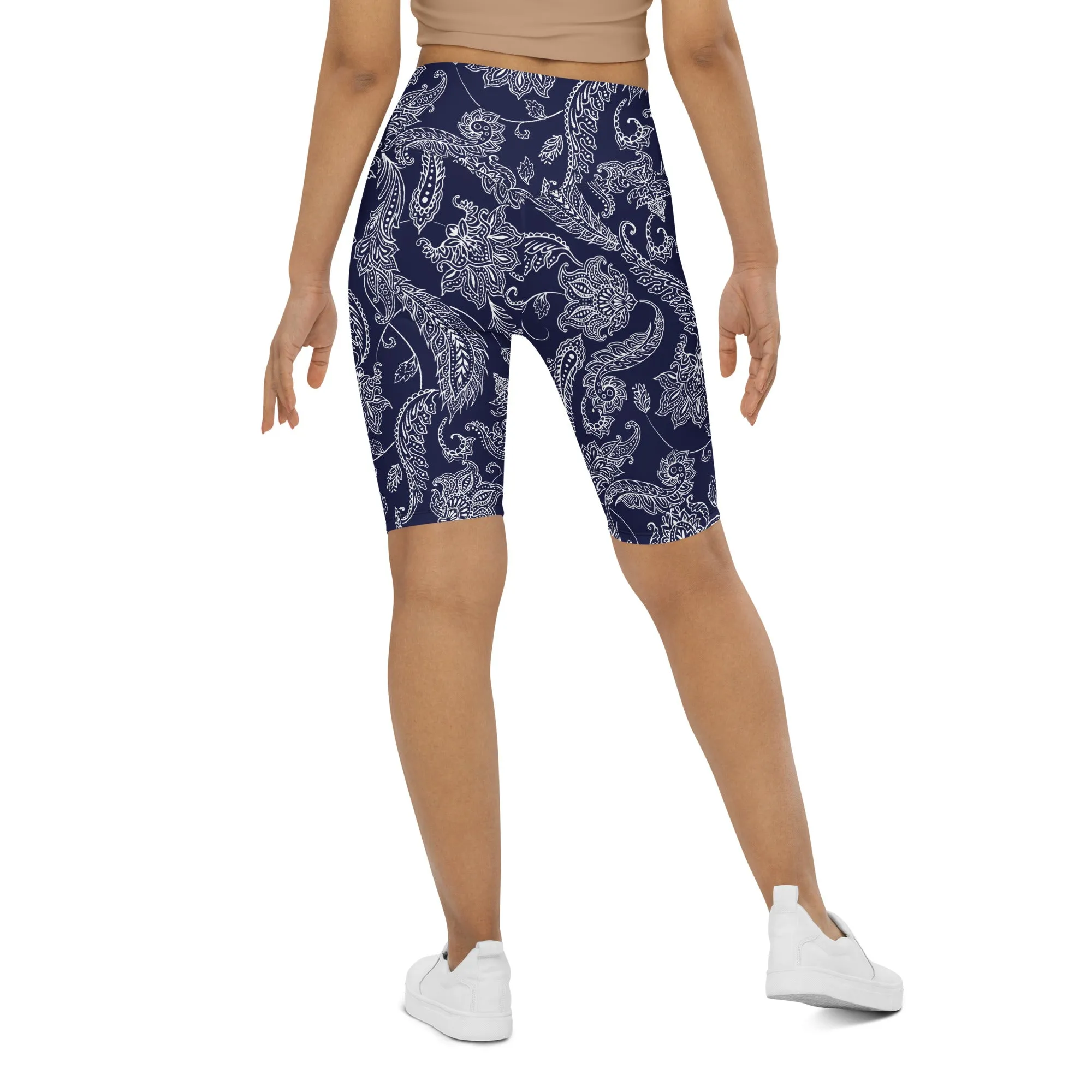 Paisley Floral Biker Shorts