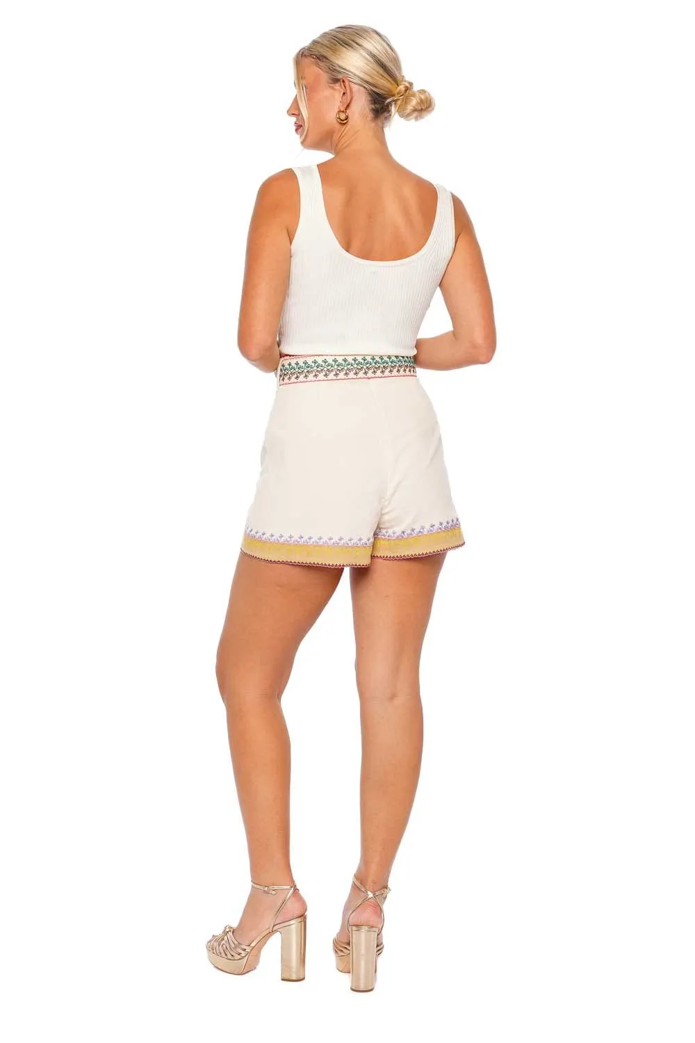Parchment Scooped Rib Knit Tank