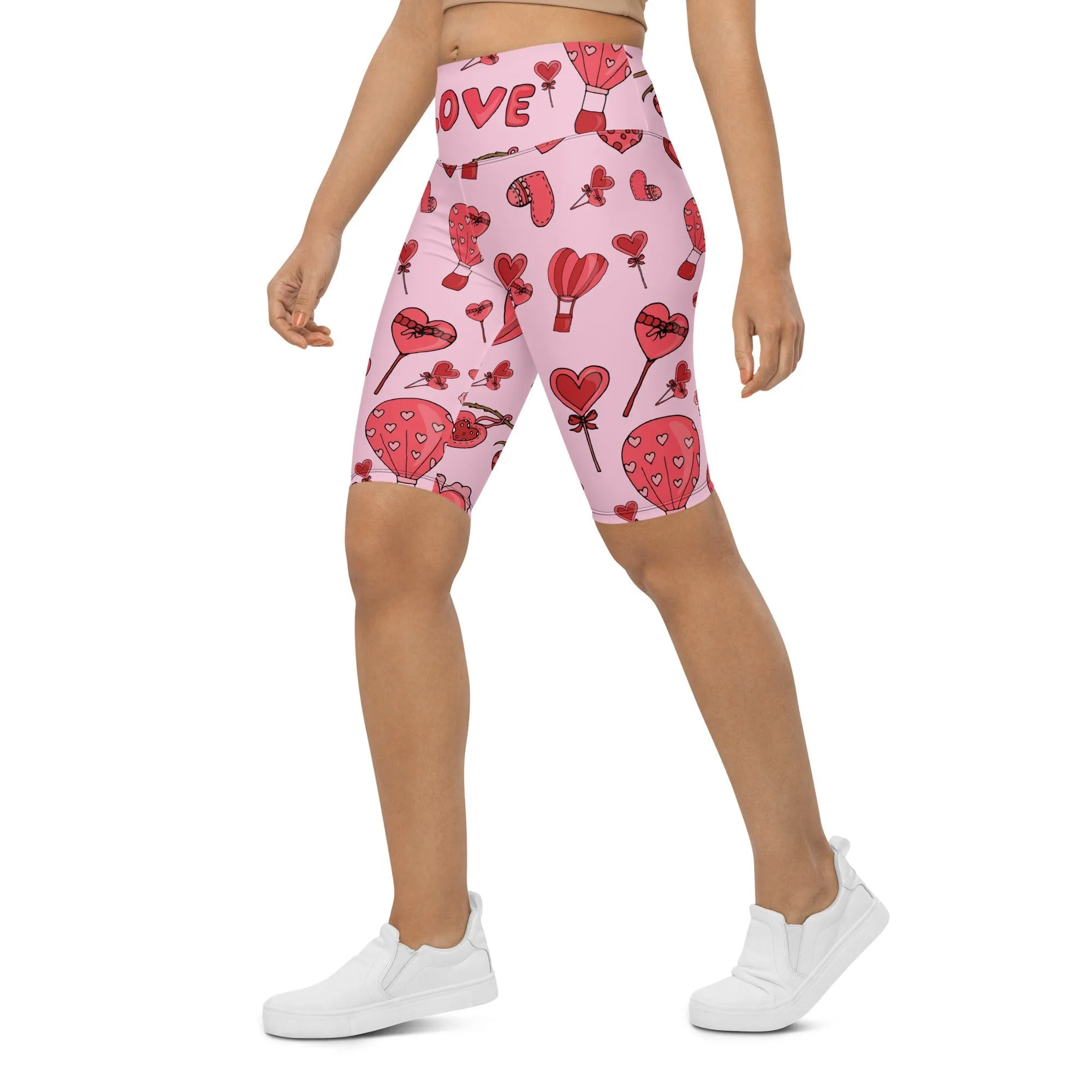 Pink Love Biker Shorts