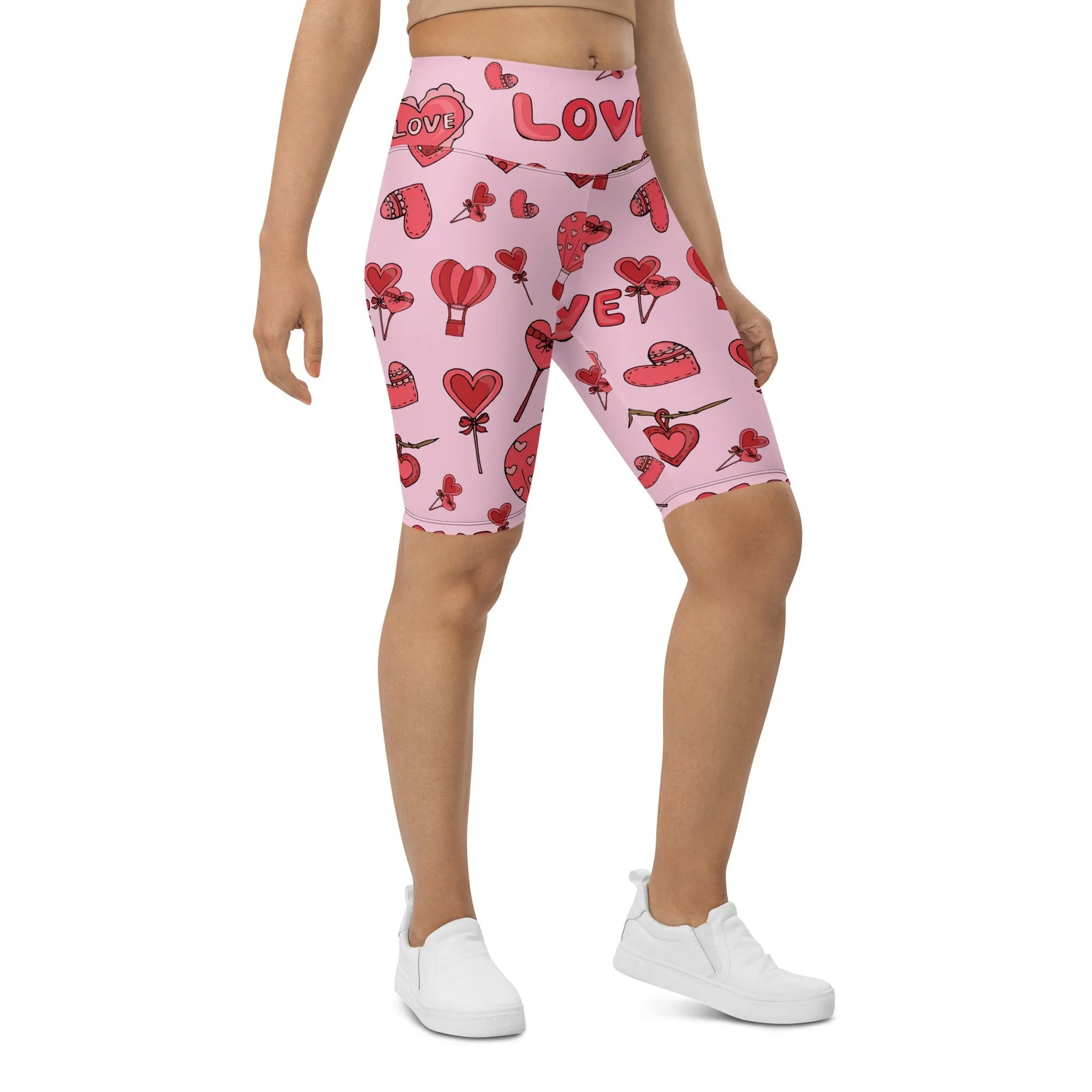 Pink Love Biker Shorts