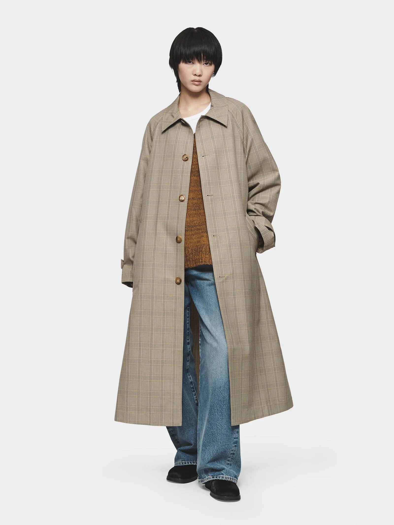 Plaid Trench Coat