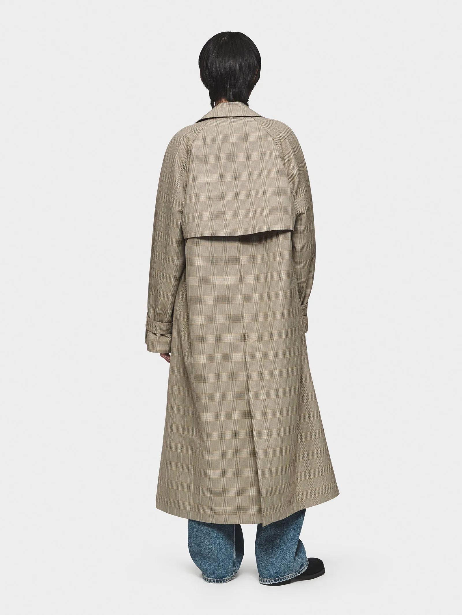 Plaid Trench Coat