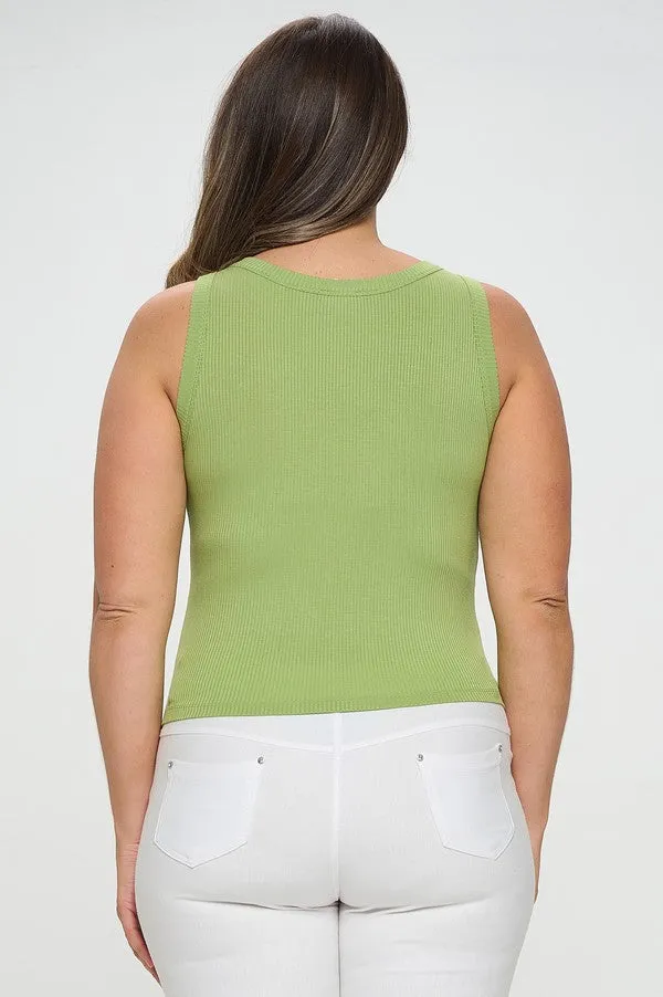 Plus Ribbed Seamless Scoop Neck Tank