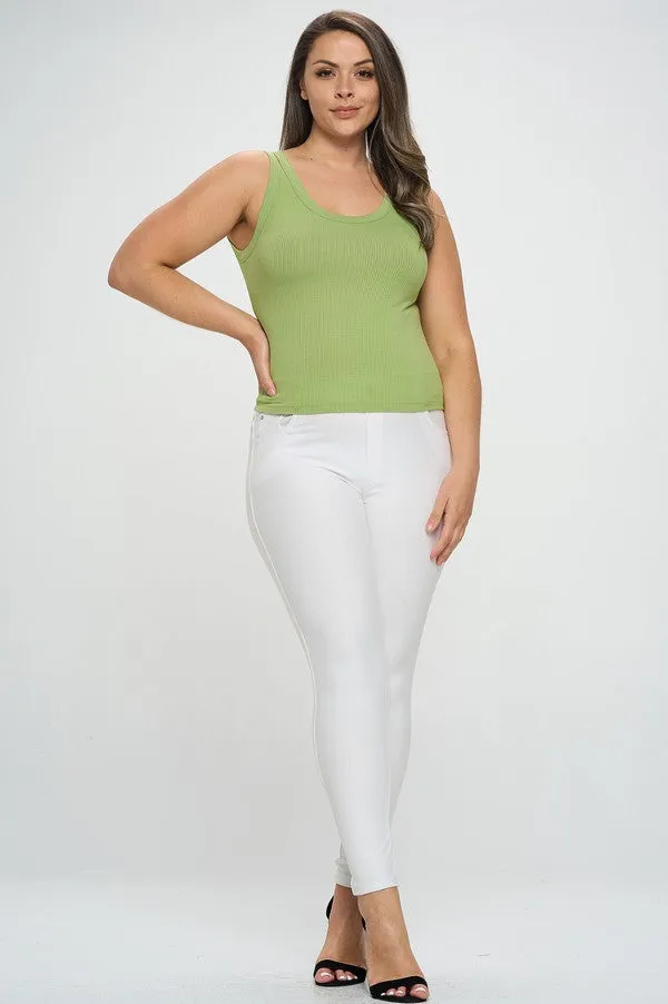 Plus Ribbed Seamless Scoop Neck Tank