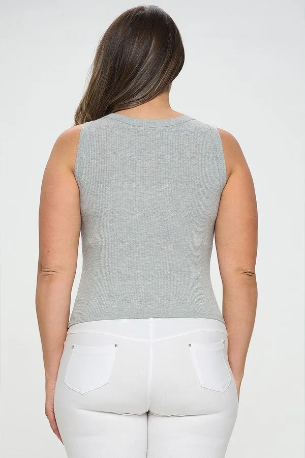 Plus Ribbed Seamless Scoop Neck Tank