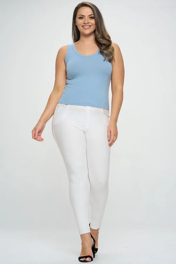 Plus Ribbed Seamless Scoop Neck Tank