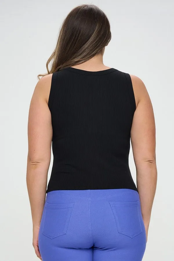 Plus Ribbed Seamless Scoop Neck Tank