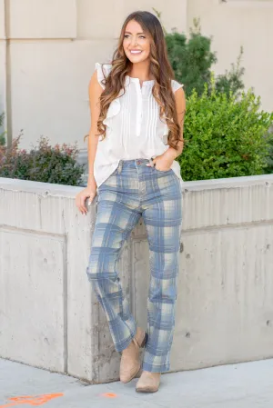 Plus Size Plaid High Rise Vintage Straight