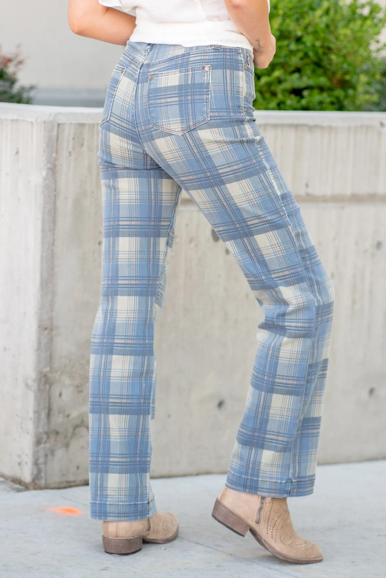 Plus Size Plaid High Rise Vintage Straight
