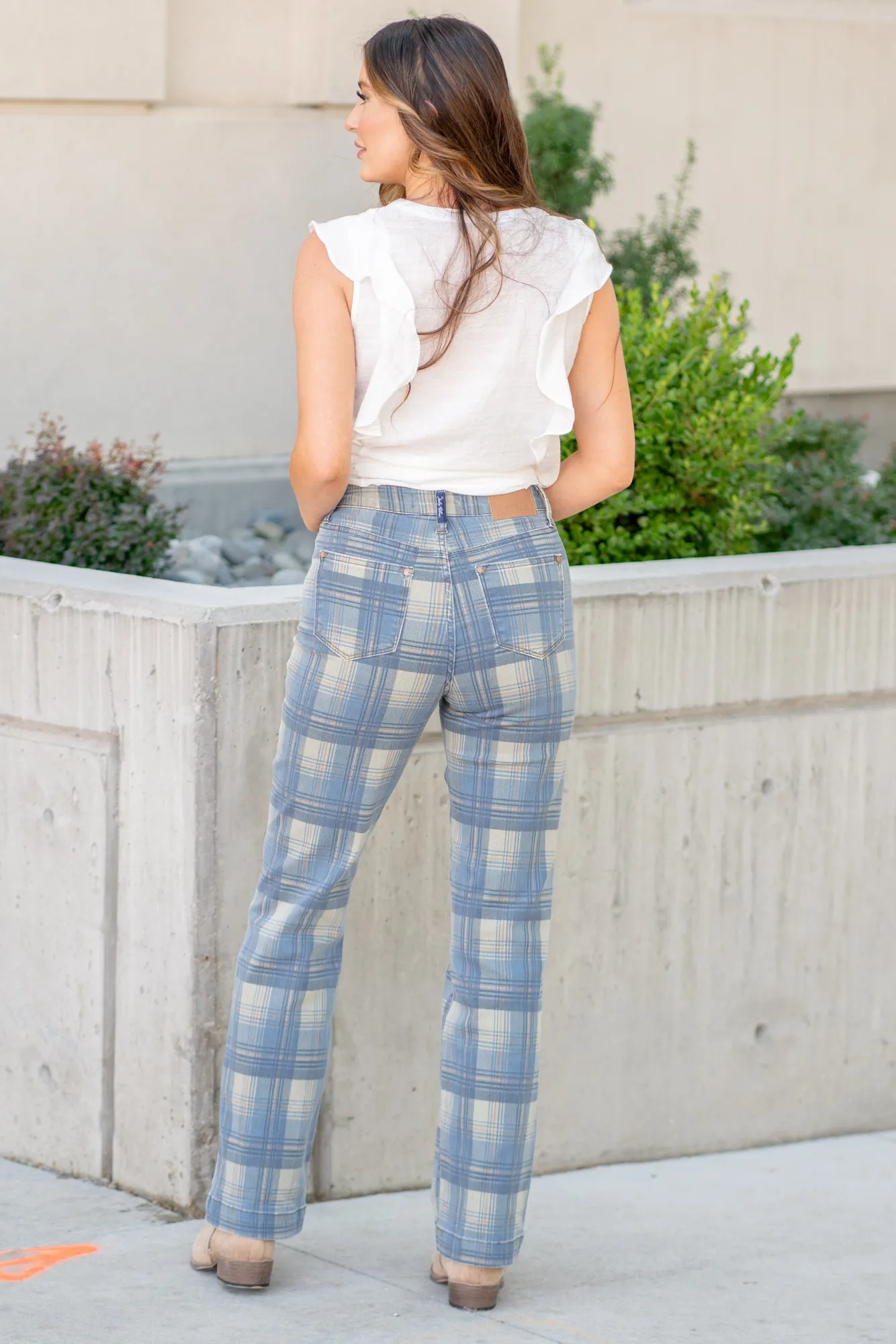 Plus Size Plaid High Rise Vintage Straight