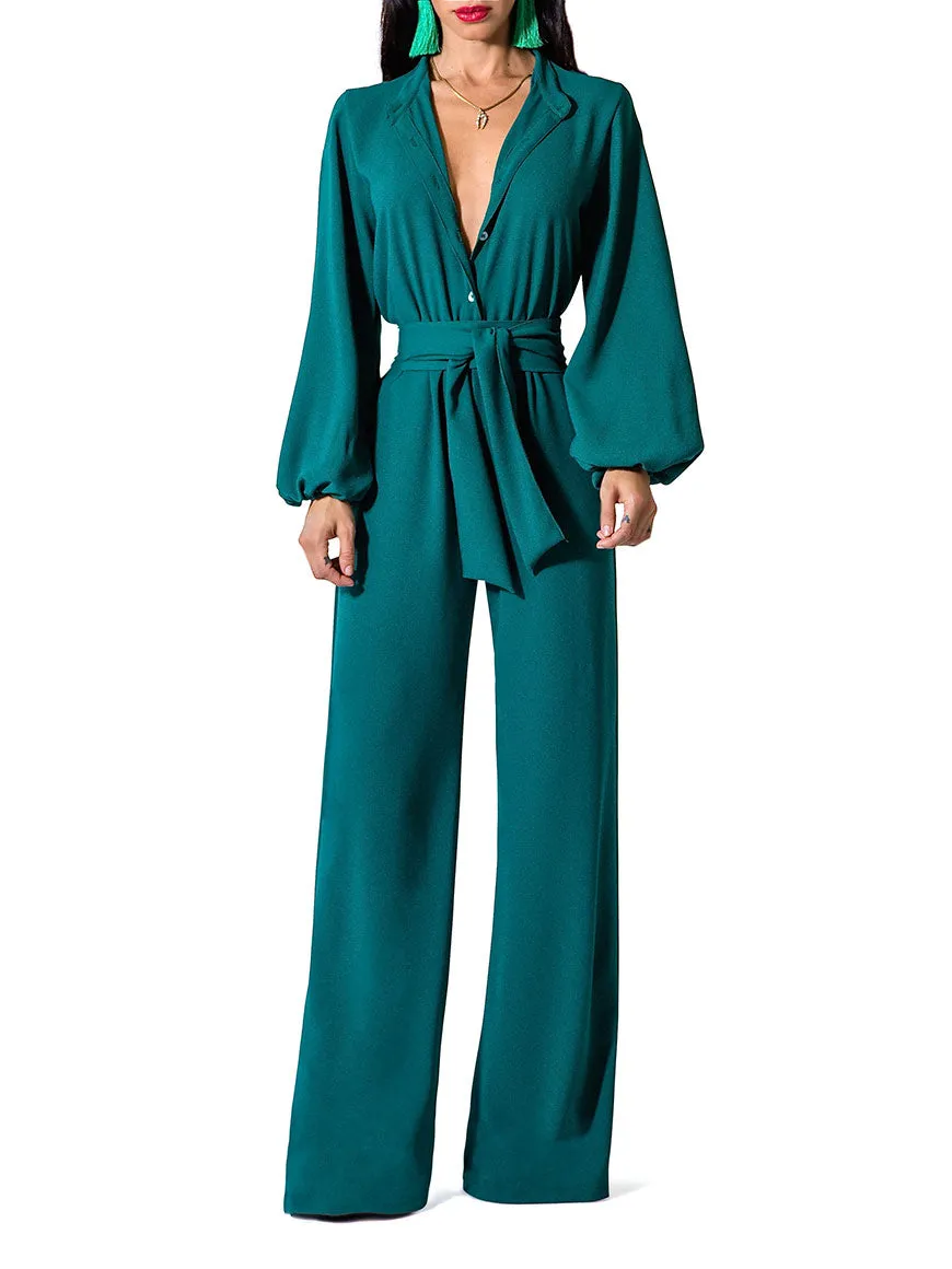 "Philo" Bell Sleeve Wide Leg Jumpsuit