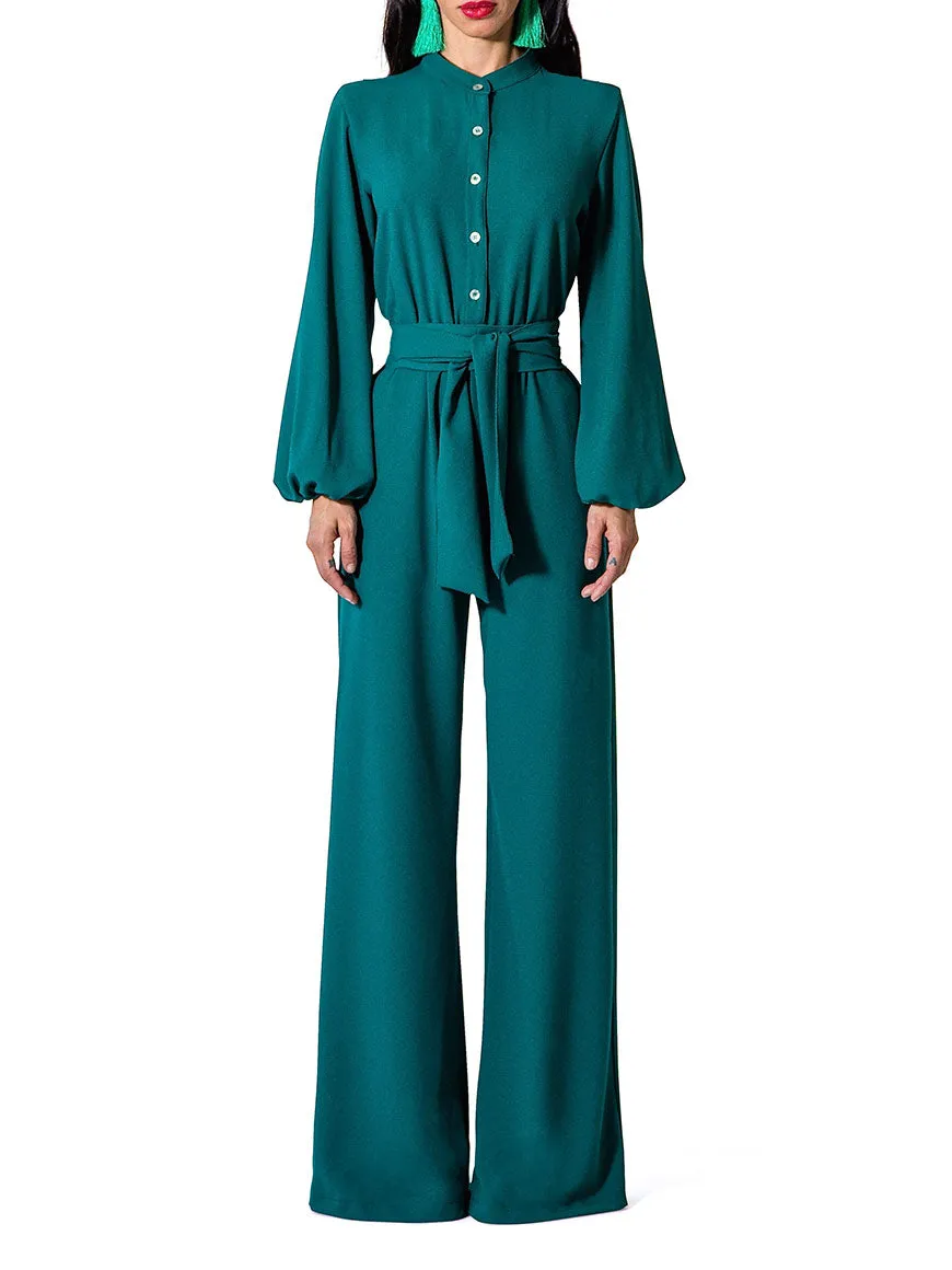 "Philo" Bell Sleeve Wide Leg Jumpsuit