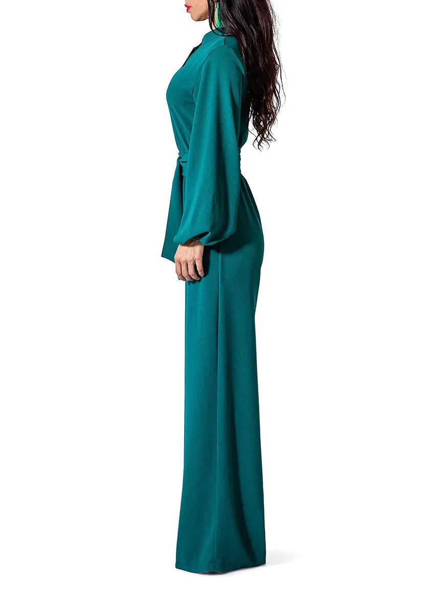 "Philo" Bell Sleeve Wide Leg Jumpsuit