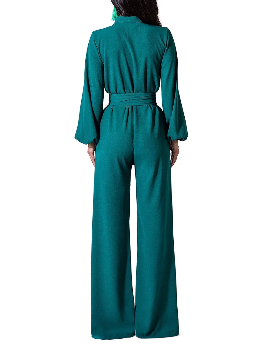 "Philo" Bell Sleeve Wide Leg Jumpsuit