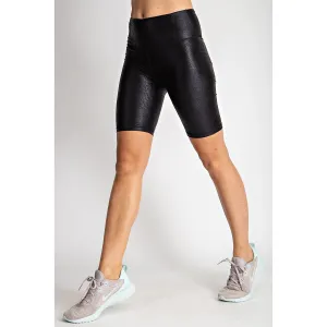 Rae Mode Athleisure Shorts | Black Snake Skin