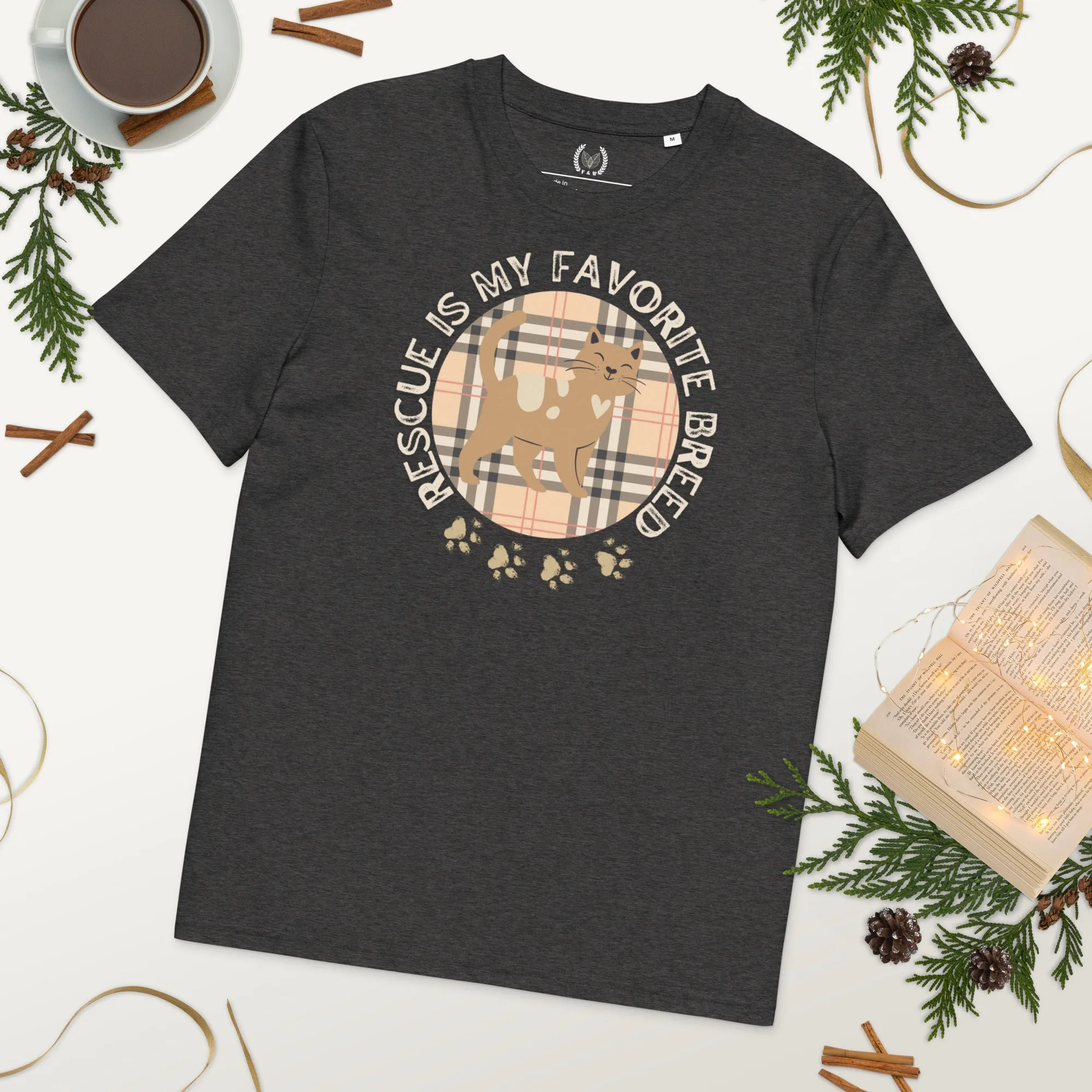 Rescue is My Favorite Breed - Vegan Organic Cat T-Shirt