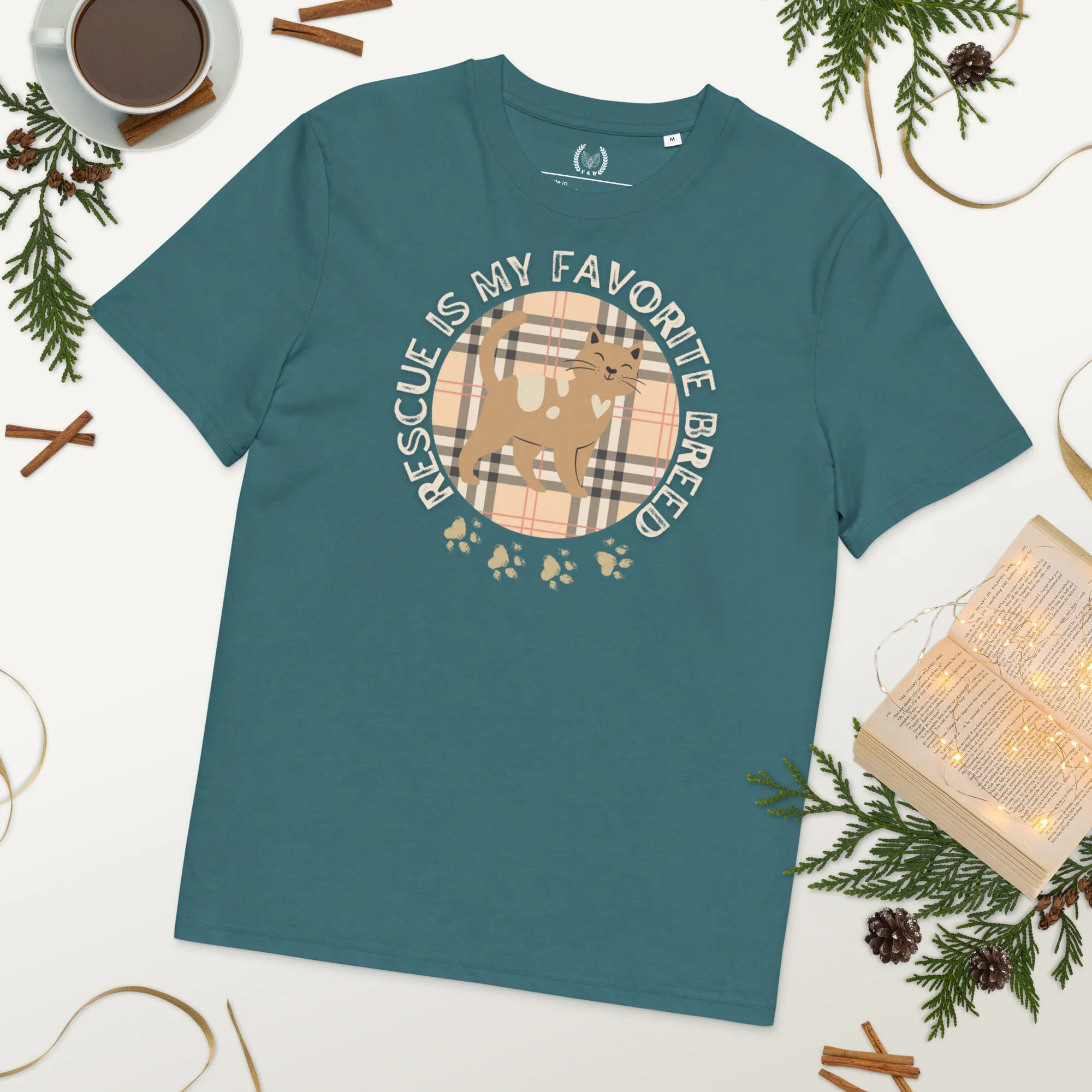 Rescue is My Favorite Breed - Vegan Organic Cat T-Shirt