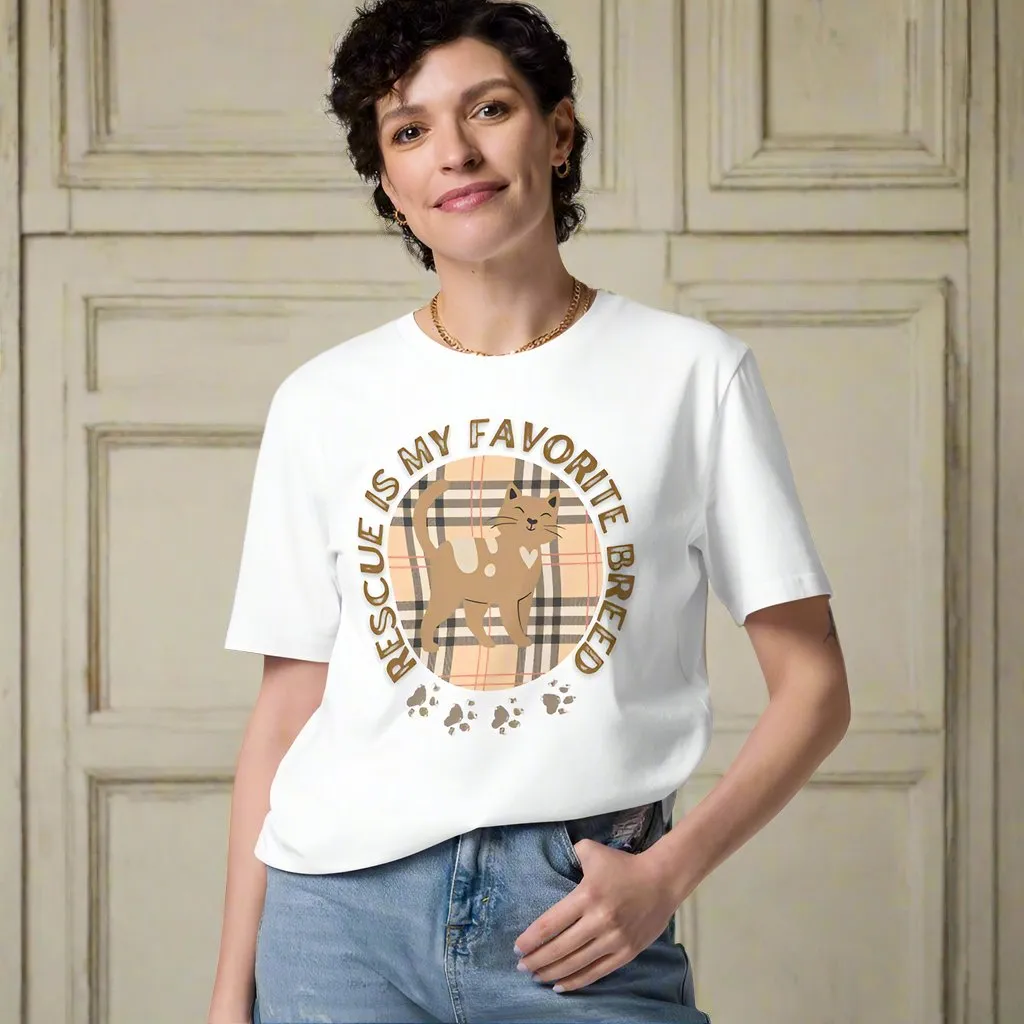 Rescue is My Favorite Breed - Vegan Organic Cat T-Shirt