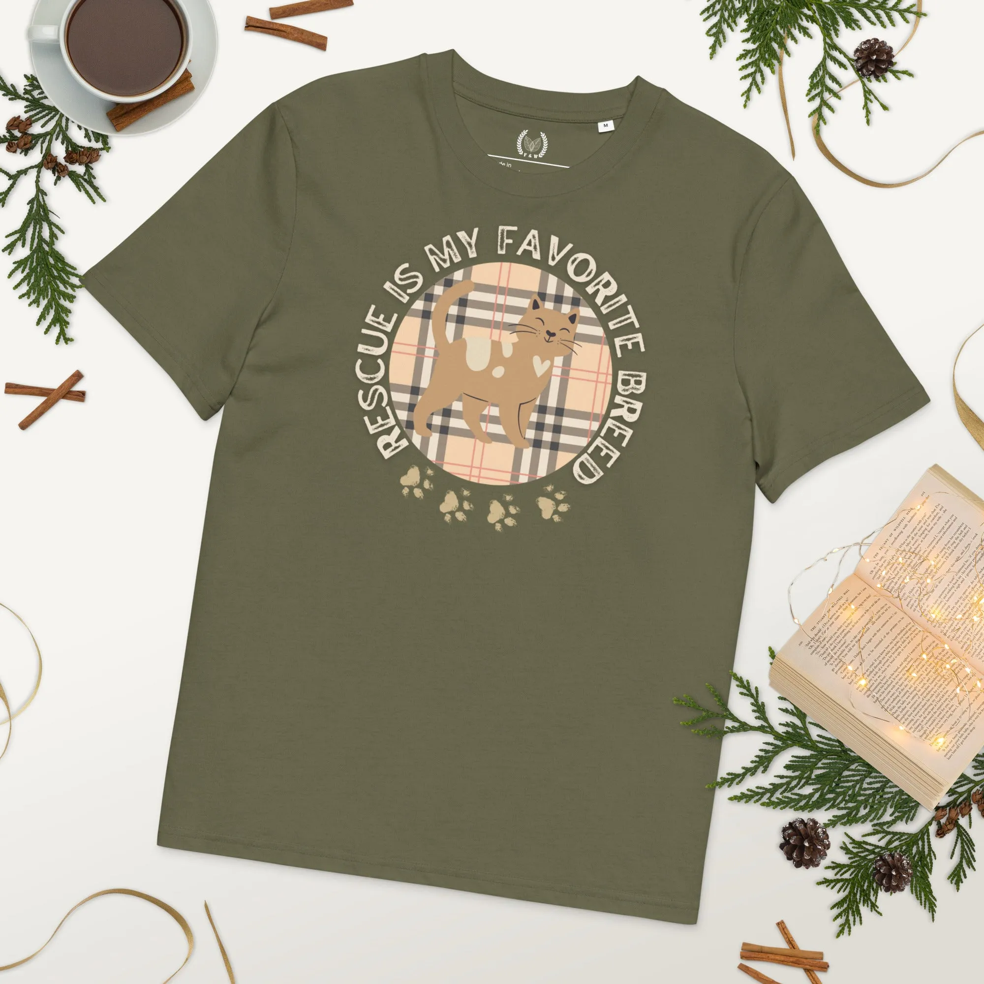 Rescue is My Favorite Breed - Vegan Organic Cat T-Shirt