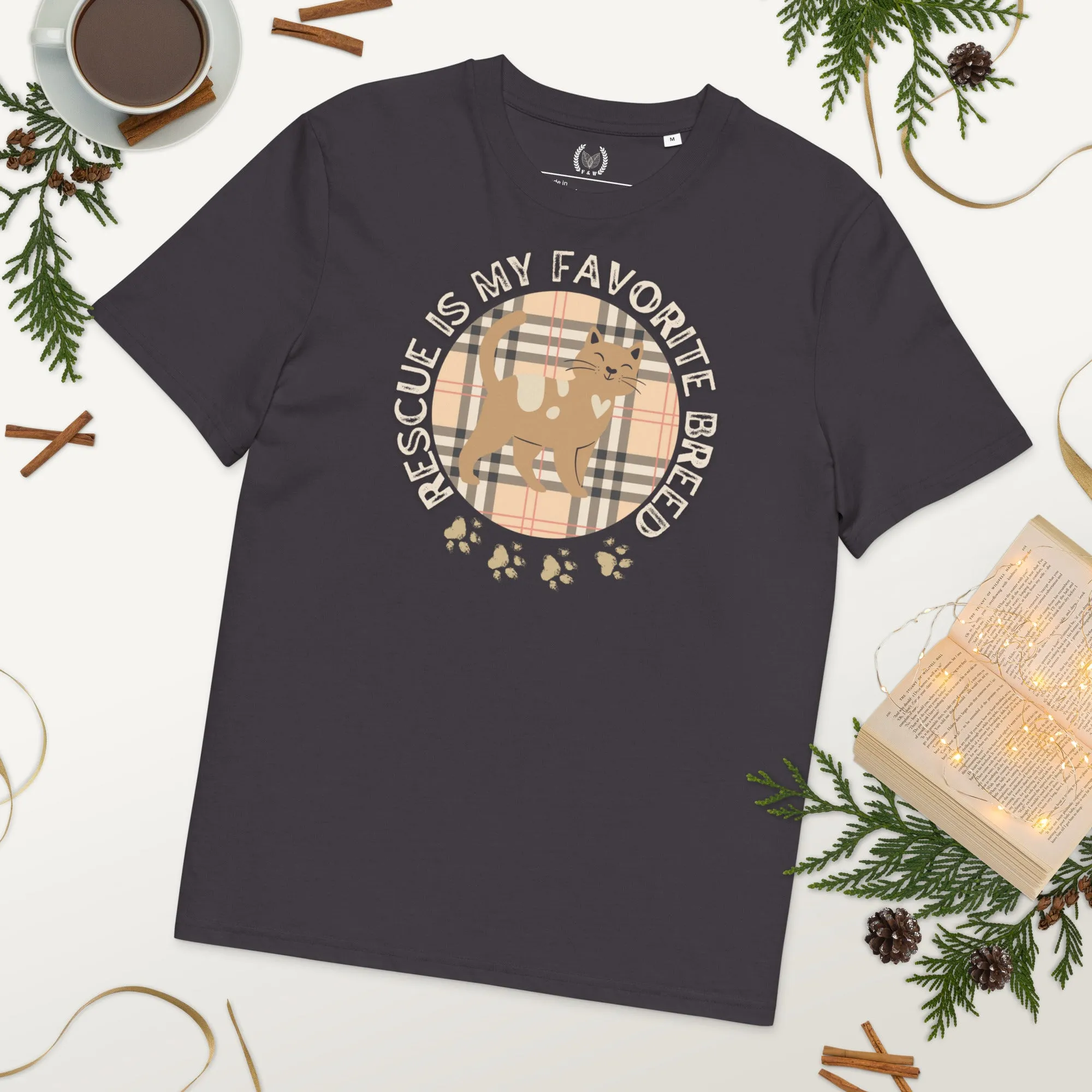 Rescue is My Favorite Breed - Vegan Organic Cat T-Shirt