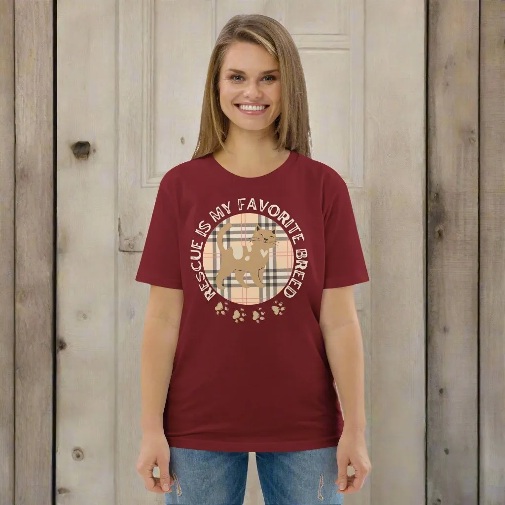 Rescue is My Favorite Breed - Vegan Organic Cat T-Shirt