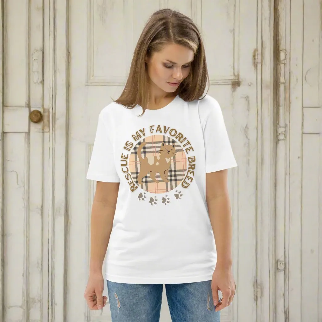 Rescue is My Favorite Breed - Vegan Organic Cat T-Shirt