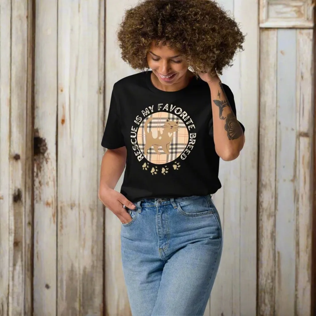 Rescue is My Favorite Breed - Vegan Organic Cat T-Shirt