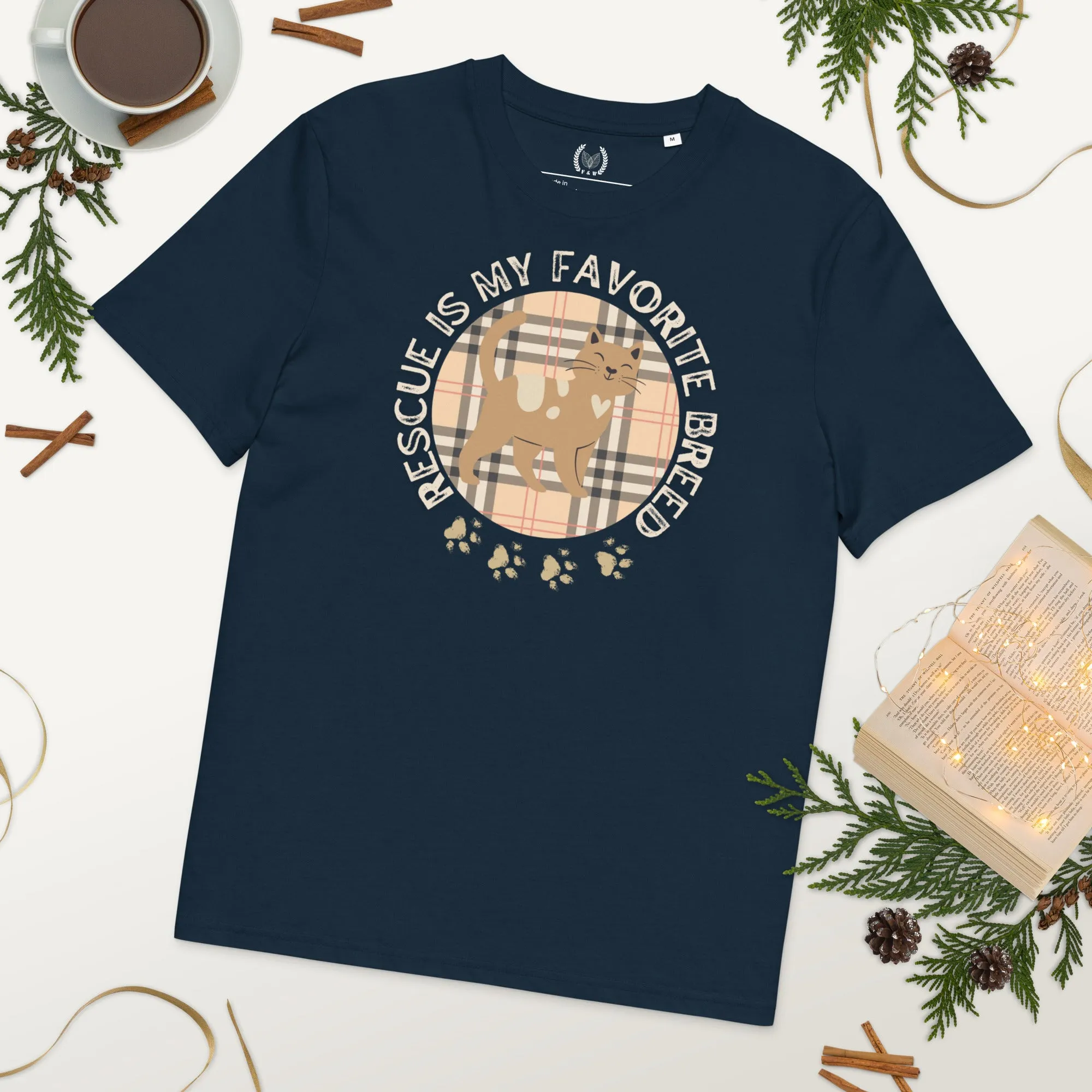 Rescue is My Favorite Breed - Vegan Organic Cat T-Shirt