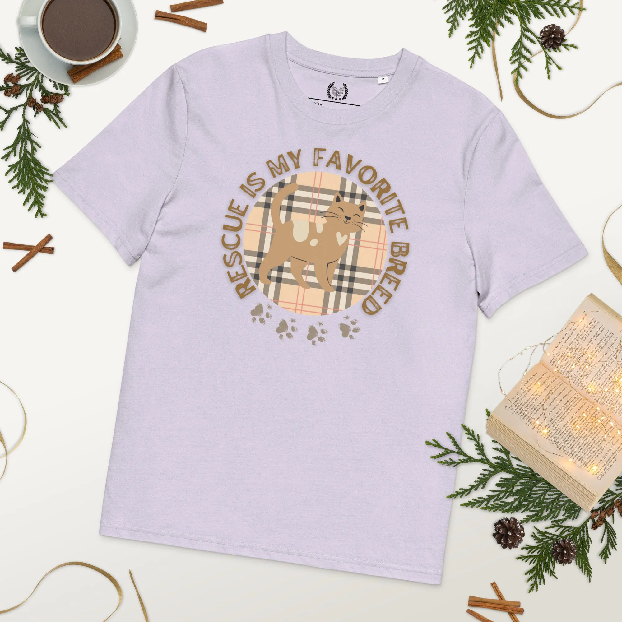 Rescue is My Favorite Breed - Vegan Organic Cat T-Shirt