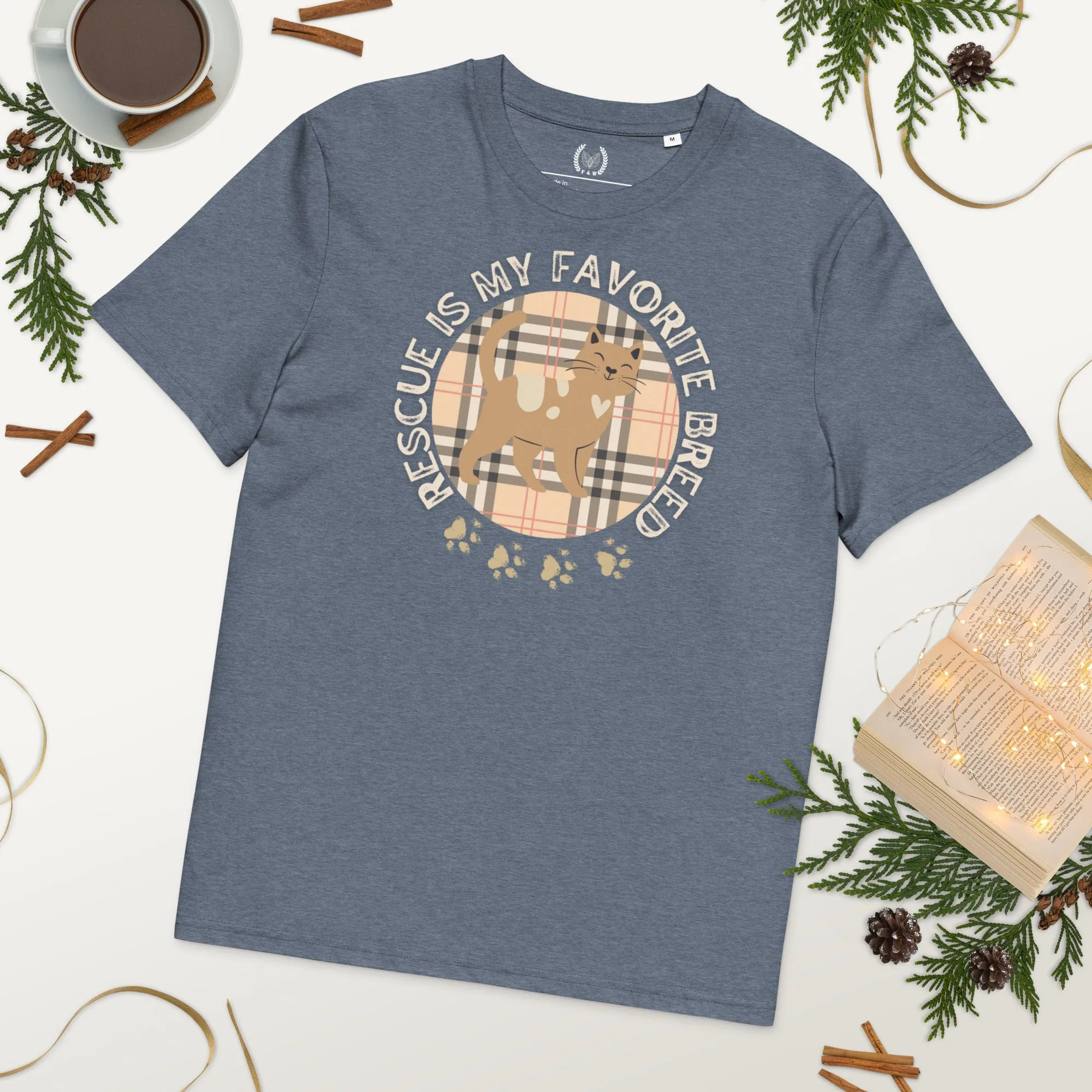 Rescue is My Favorite Breed - Vegan Organic Cat T-Shirt