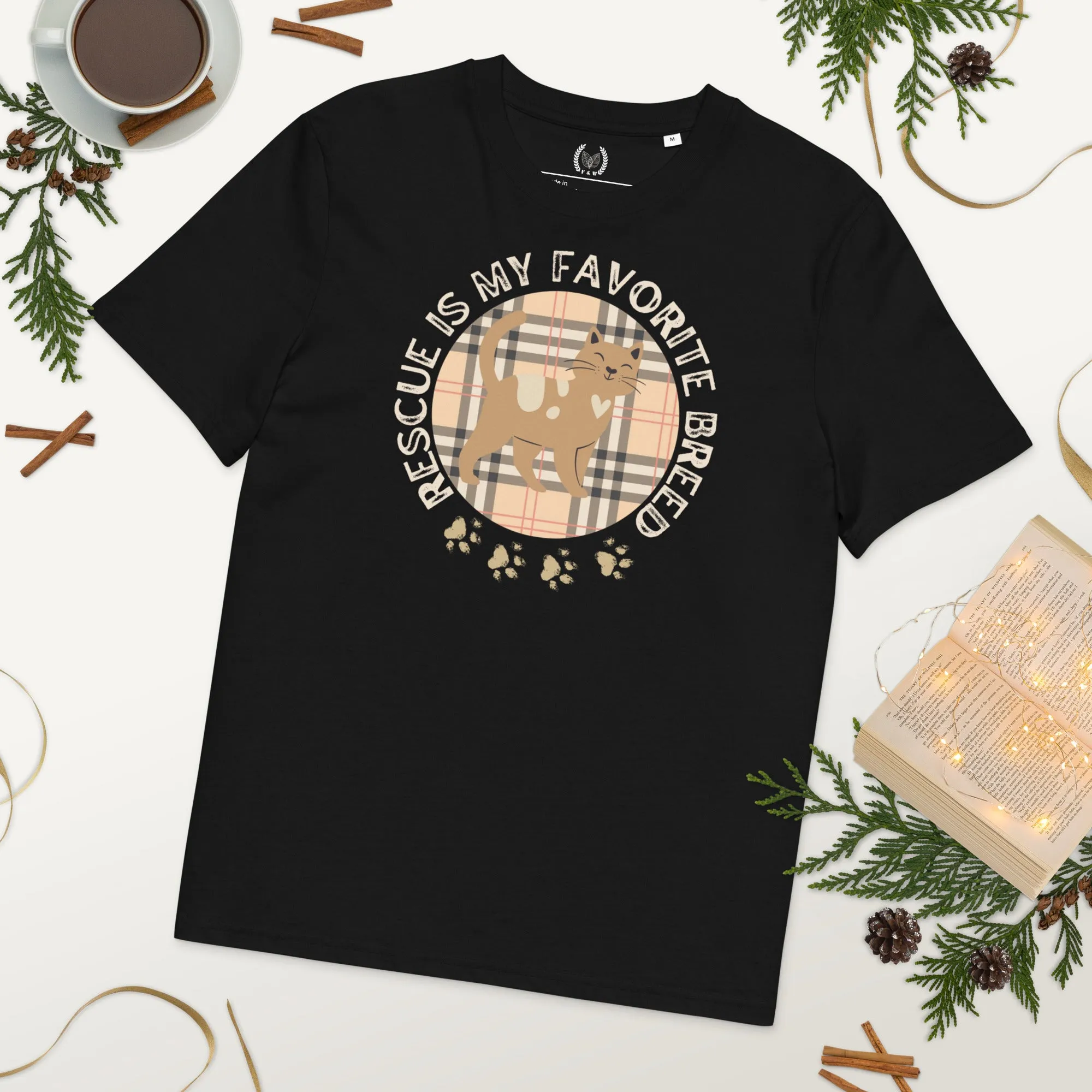 Rescue is My Favorite Breed - Vegan Organic Cat T-Shirt