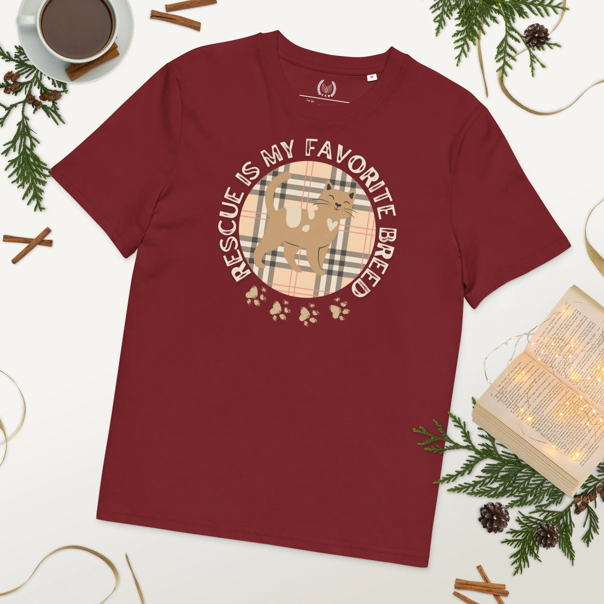 Rescue is My Favorite Breed - Vegan Organic Cat T-Shirt