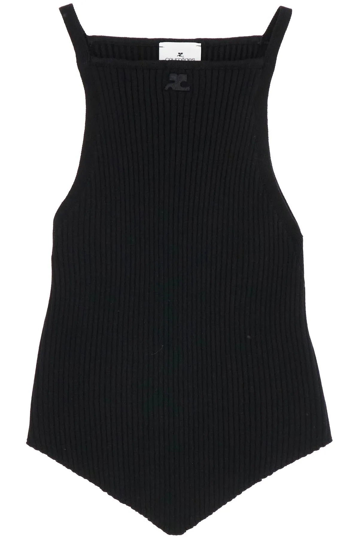 Ribbed Pointed Hem Knit Top
