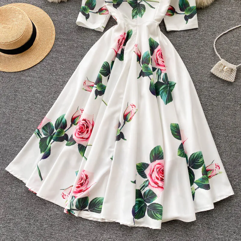 Rose Print Dress