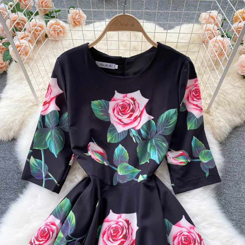Rose Print Dress