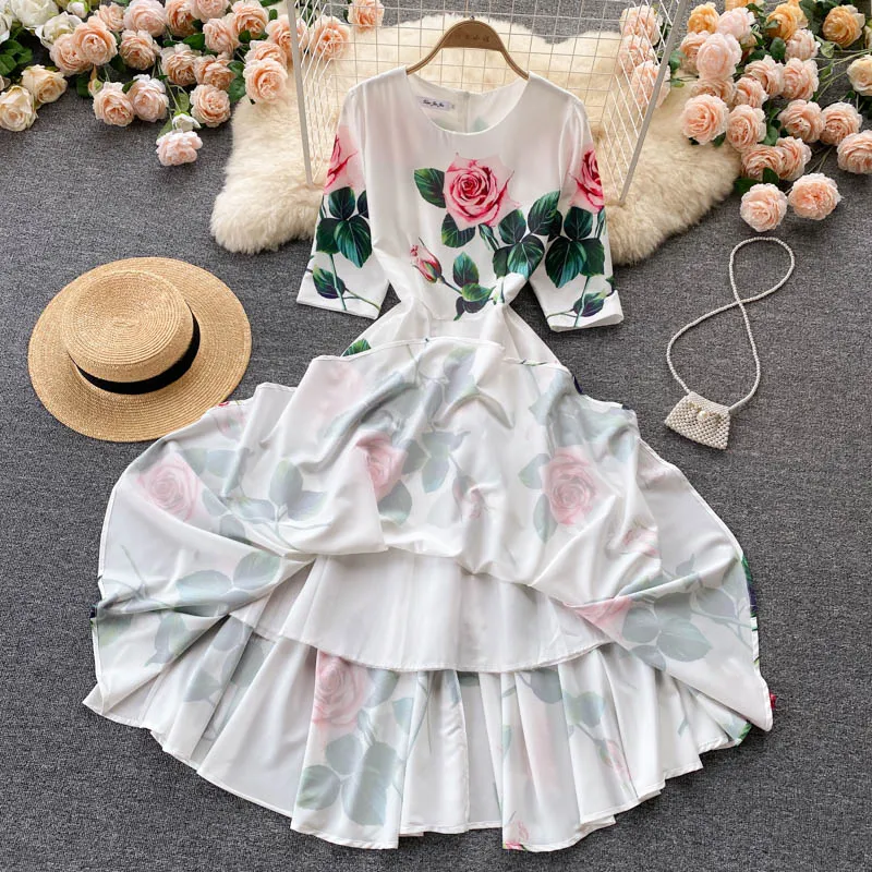 Rose Print Dress