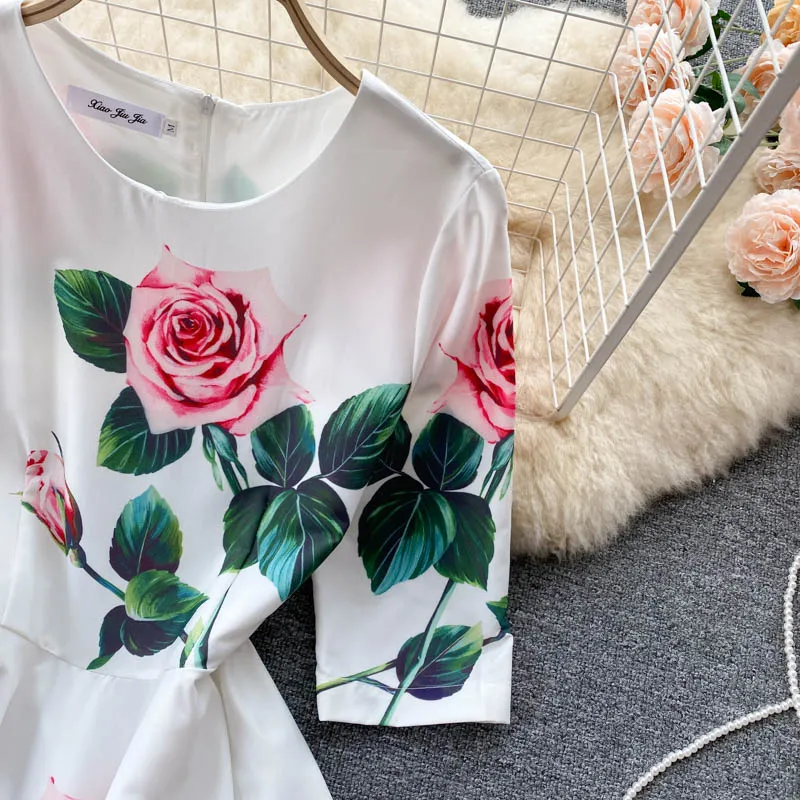 Rose Print Dress